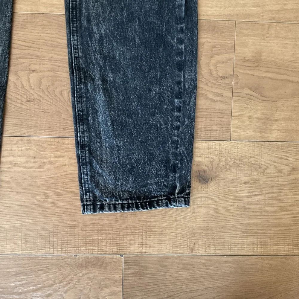 12th Tribe Black High Rise Straight Leg Jeans 26 Cotton Denim High Waisted - Picture 3 of 11